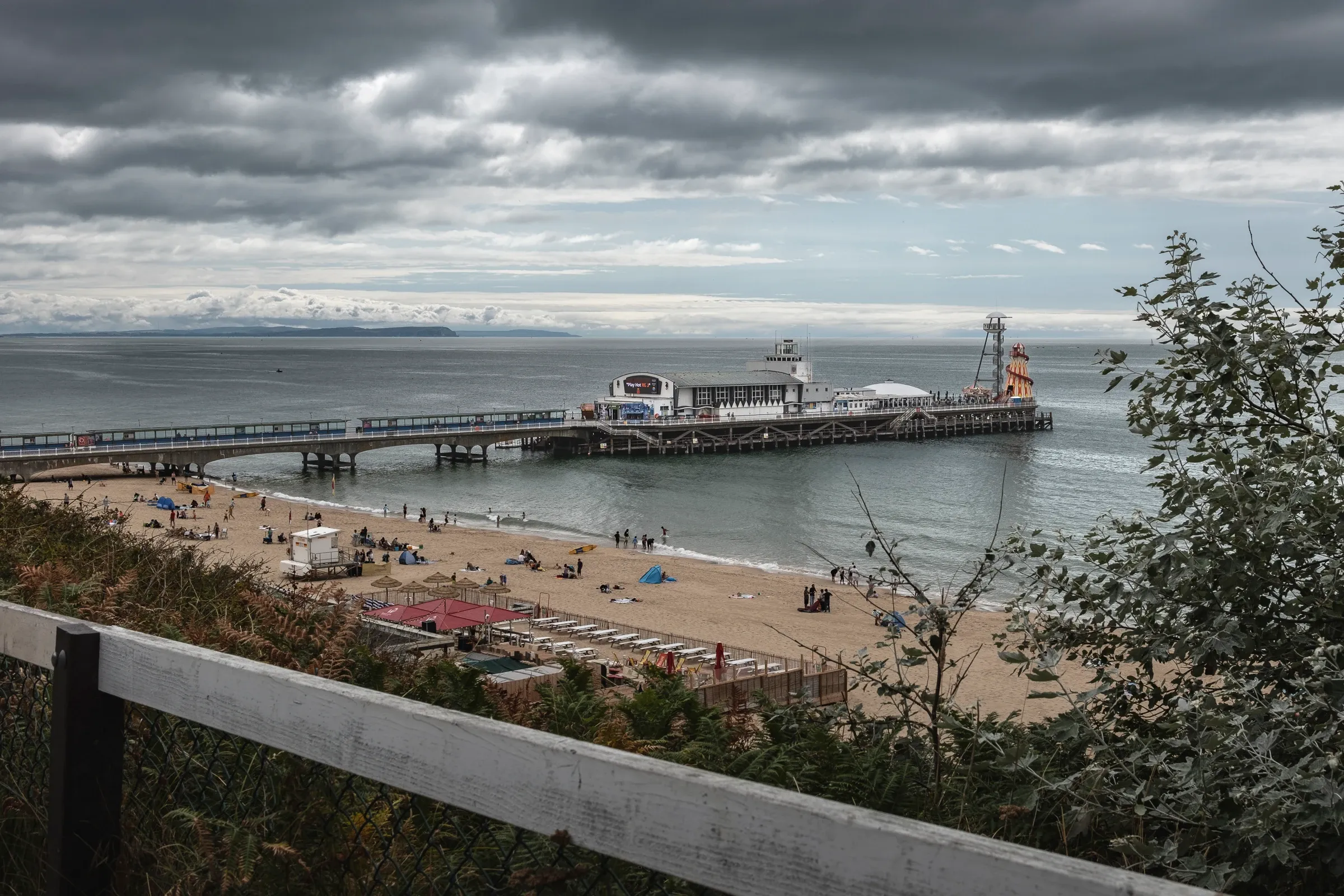 Bournemouth Pier under cloudy sky
