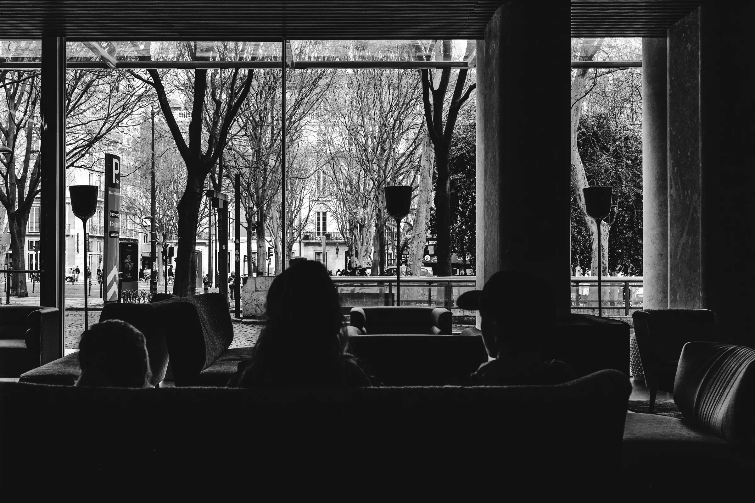 City behind glass